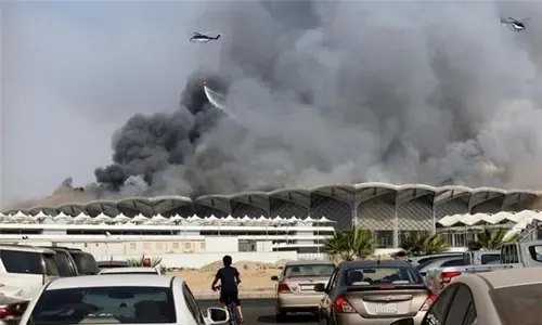 حريق يندلع في محطة قطار الحرمين السريع بالسعودية