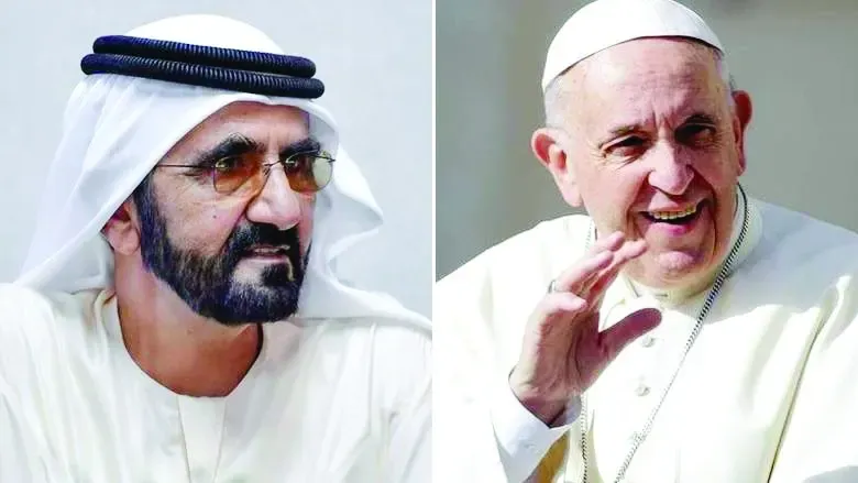 الشيخ محمد بن راشد يرحب بزيارة البابا فرنسيس