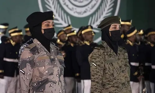 Saudi women take part in National Day parade for first time