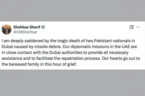 Pakistan PM Mourns Death of Two Nationals in Dubai Missile Debris Incident