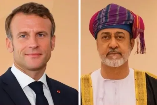 سلطان عمان والرئيس الفرنسي يبحثان جهود وقف إطلاق النار الإقليمي