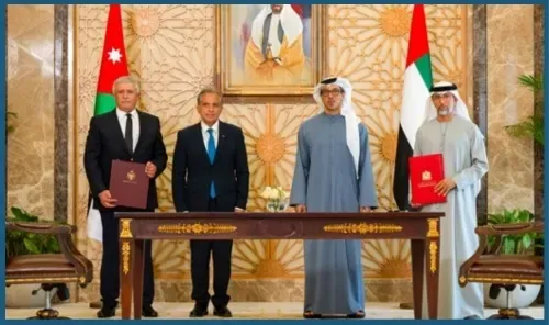 نائب رئيس دولة الإمارات ورئيس وزراء الأردن يشهدان توقيع اتفاقية لإنشاء شبكة سكك حديدية