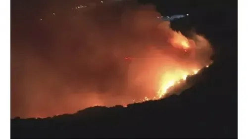 اندلاع حريق هائل على طول طريق 405 السريع يهدد منازل بيل إير