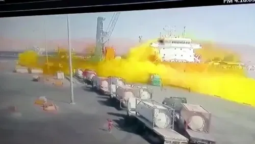 مقتل 12 شخصاً وإصابة أكثر من 250 آخرين في انفجار غاز الكلور بميناء العقبة في الأردن؛ والبحرين تعرب عن تعازيها