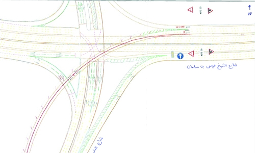 Lane closure on Um Al Hassam flyover Lane closure on Um Al Hassam flyover