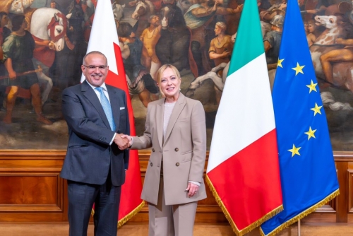 HRH the Crown Prince and Prime Minister meets Italian PM Giorgia Meloni in Rome