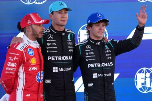 Russell back in ‘the groove’ as he takes pole for Barcelona Grand Prix Russell back in ‘the groove’ as he takes pole for Barcelona Grand Prix