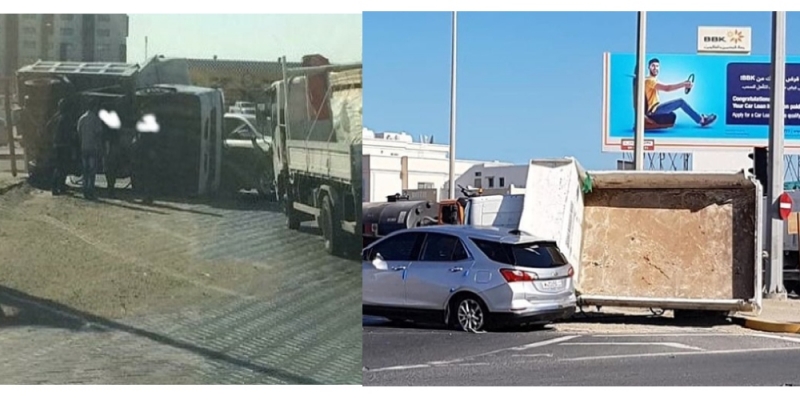 Breaking news: Major accident leaves truck overturned 