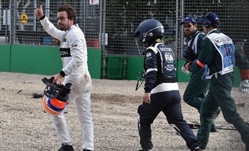 Alonso walks away from horror crash in Australia Alonso walks away from horror crash in Australia