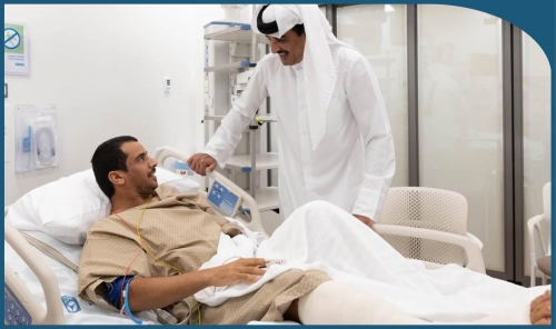 Amir of Qatar Comforts Families and Visits Injured Following Recent Attack