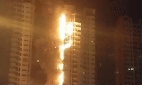 Fire engulfs residential towers in UAE's Ajman