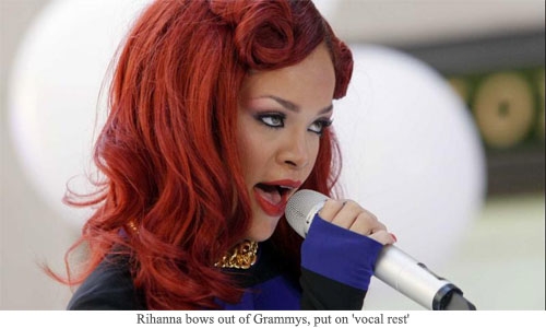 Rihanna bows out of Grammys, put on 'vocal rest'