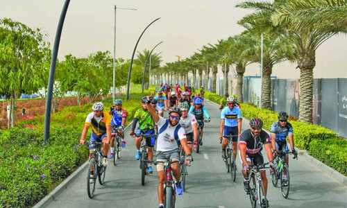 Bahrain Merida cycling team tours for charity