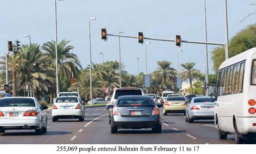 255,069 people entered Bahrain from February 11 to 17 255,069 people entered Bahrain from February 11 to 17