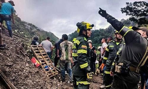 Three dead, 20 trapped, and nine rescued after Colombia landslide