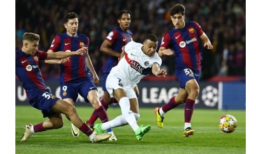 Mbappe’s PSG punish 10-man Barca to reach Champions League semis