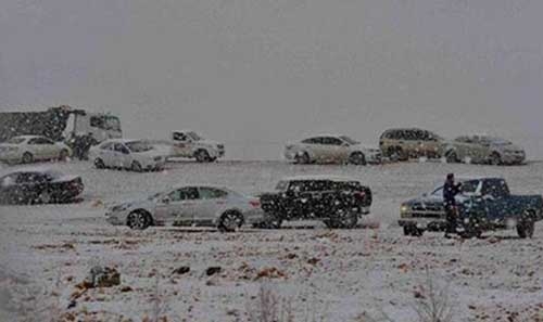 Schools shut down as Saudi shivers in snow