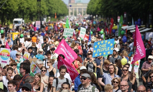 Thousands rally in Germany against nationalism before European vote