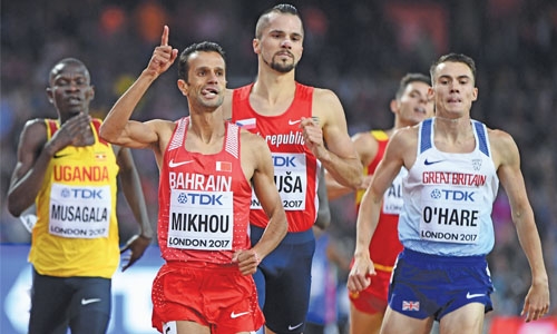 Bahrain’s  Sadik Mikhou charges into 1500 metre semi final