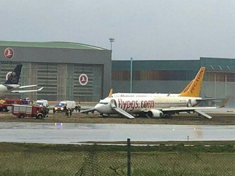 Airport shut down: Pegasus Airlines flight from Sharjah skids off runway in Istanbul Airport shut down: Pegasus Airlines flight from Sharjah skids off runway in Istanbul