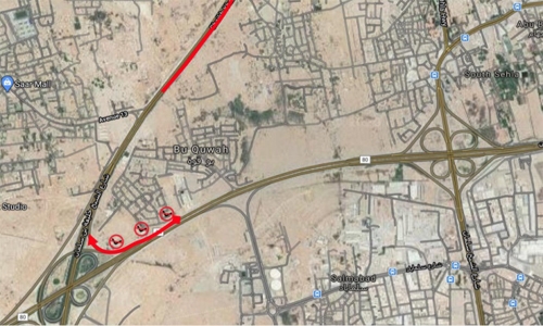 Closure of Manama-bound lanes on Shaikh Khalifa Bin Salman Highway 