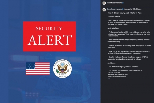 US Embassy in Bahrain Orders Shelter-in-Place for Staff