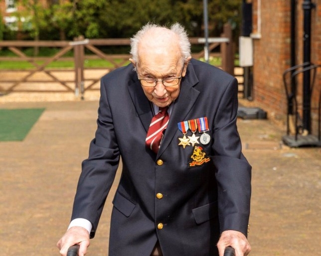 Captain Tom, 99, raises $8 million with walk in his UK garden