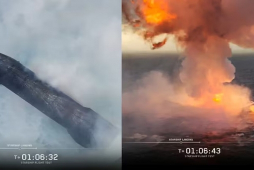 SpaceX rocket explodes in the Indian Ocean after splashdown