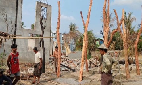 Clashes around key Myanmar town enter second week