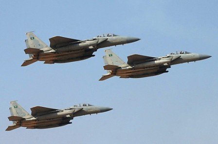 Saudi jets pound army bases, depots in Yemen capital