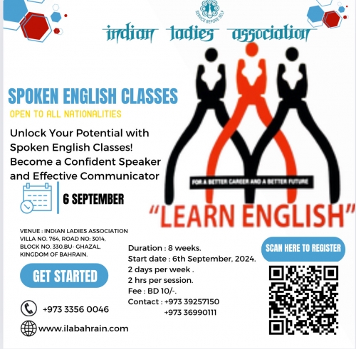 Indian Ladies Association’s Annual Spoken English Classes for Low-Income Workers in the Kingdom of Bahrain.