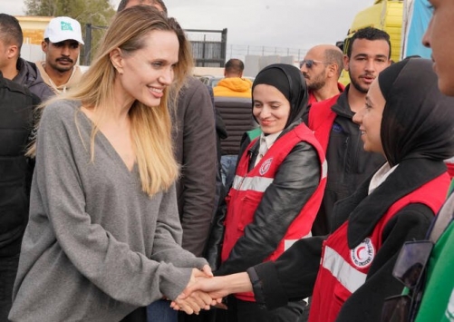 Angelina Jolie Visits Rafah Crossing as Gaza Aid Groups Face Israeli Clampdown