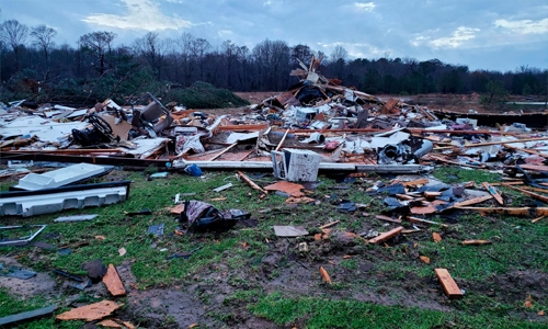 Severe tornado warning in US as storm leaves trail of destruction