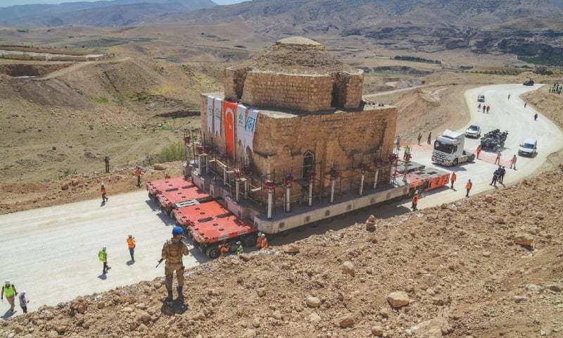 Turkey moves bath house to avoid looming flooding Turkey moves bath house to avoid looming flooding