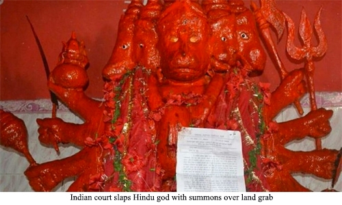 Indian court slaps Hindu god with summons over land grab Indian court slaps Hindu god with summons over land grab