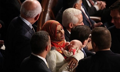 Ilhan Omar becomes first to wear hijab in US Congress
