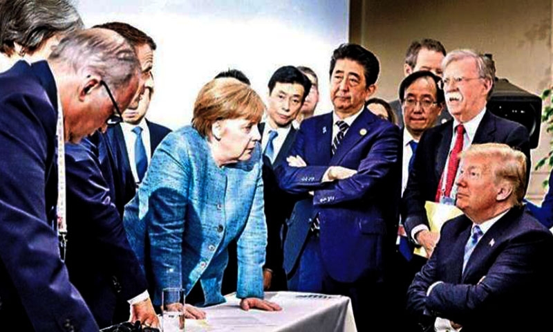  Merkel-Trump G7 face-off photo headed for history books 