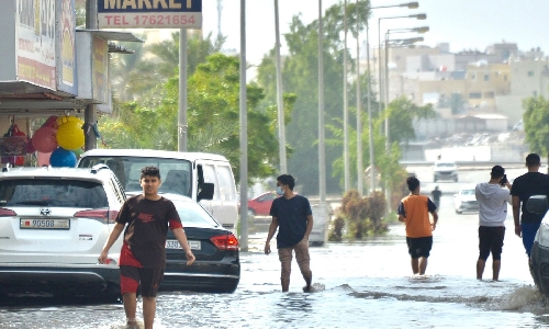 Heavy overnight and early morning downpours cause flooding in many parts of Bahrain