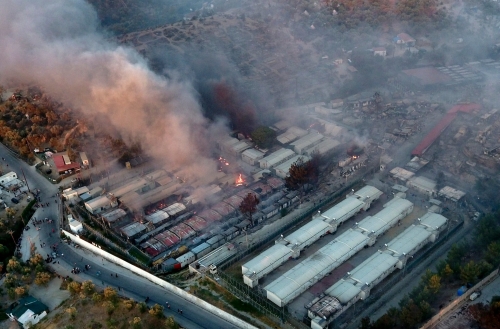 Fire Destroys Most of Europe’s Largest Refugee Camp on Greek Island of Lesbos