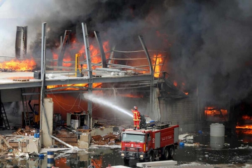 Lebanese firefighters douse Beirut port fire Lebanese firefighters douse Beirut port fire