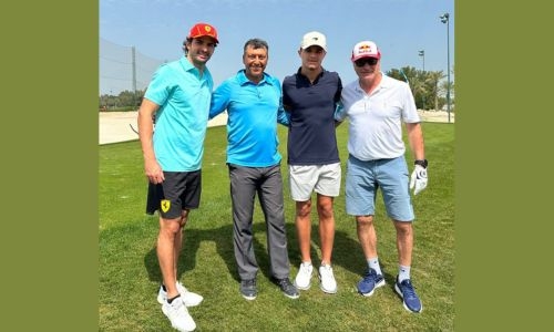 F1 stars Lando Norris and Carlos Sainz Jr enjoy day of golf
