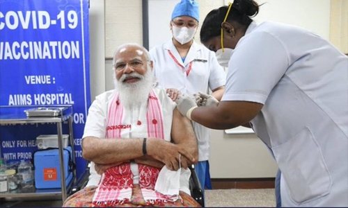 Modi takes Covid vaccine jab as India begins second phase