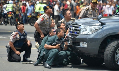 At least four dead in Jakarta blasts