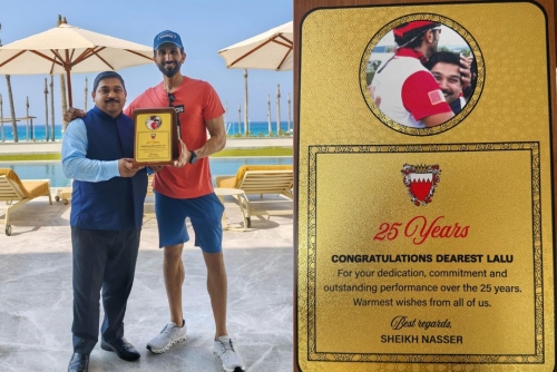 HH Shaikh Nasser Bin Hamad Honors Worker for 25 Years of Dedicated Service HH Shaikh Nasser Bin Hamad Honors Worker for 25 Years of Dedicated Service