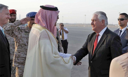Tillerson lands in Riyadh at start of Gulf, South Asia tour Tillerson lands in Riyadh at start of Gulf, South Asia tour