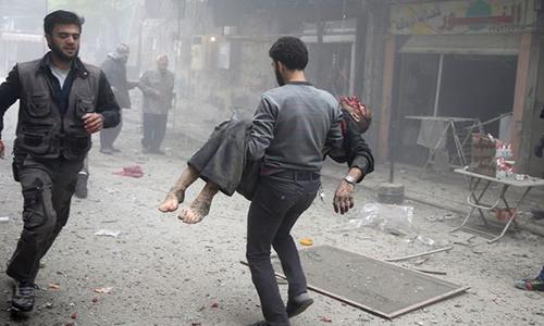 Syria government rockets kill 40 in Damascus suburb