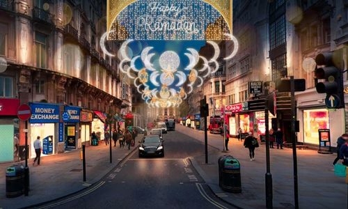 Ramadan lights illuminate London’s Piccadilly Circus for first time ever