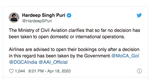 No decision on starting domestic, international flight operations yet: India 