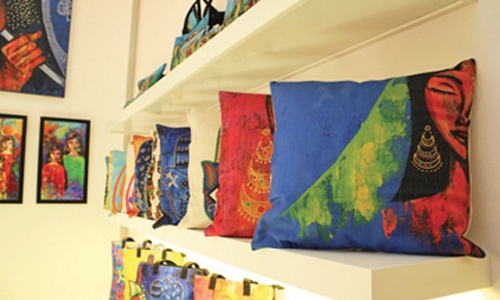 Fabric is canvas for Bahraini artist