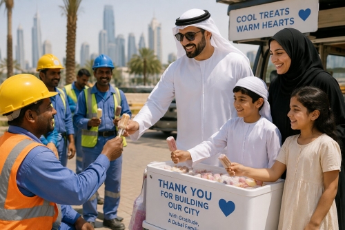 UAE Residents Invited to Volunteer Free Ice Cream for Dubai Workers UAE Residents Invited to Volunteer Free Ice Cream for Dubai Workers